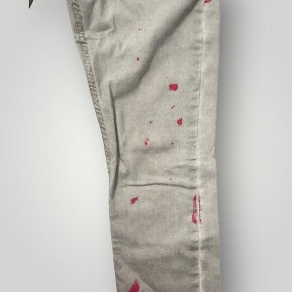 Serenade KILL BILL Men’s Jeans Size 28 L31 Beige with Red Paint - Picture 6 of 9